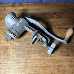 Vintage Landers No. 31 Cast Iron Hand-Crank Meat Grinder