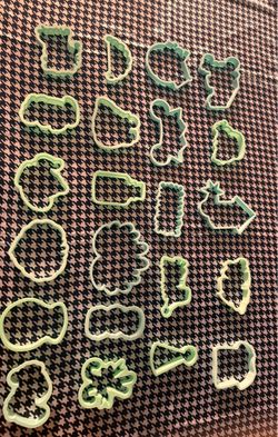 24 Mint Green Cookie Cutters, Full Set