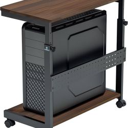 EUREKA ERGONOMIC PC Stand Computer Cart, Height Adjustable Tower Stand 2-Tier Suit for ATX
