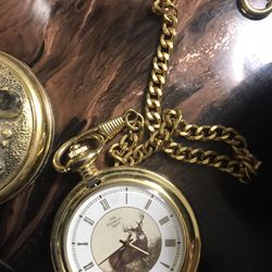 Franklin Mint 10 Point Buck Pocket Watch With Stand