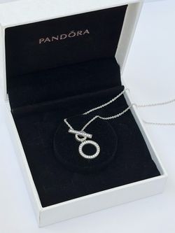 Pandora Double Hoop T-Bar Necklace
