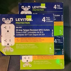 3-4pks 20 AMP TAMPER-RESISTANT GFCI OUTLETS 20A-125V/ GFTR2-4W