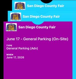 2 Del Mar San Diego Fair tickets + parking