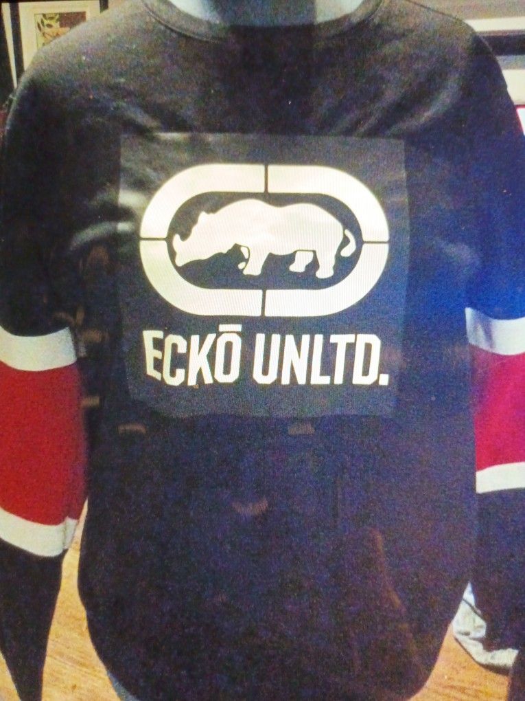ECKO UNITD SWEAT SHIRT MEN'S MEDIUM CREW NECK FLEECE SWEATER GRAPHIC LOGO