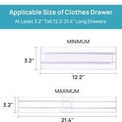 Vtopmart Drawer Dividers Organizers 8 Pack, Adjustable 3.2" High Expandable from 12.2-21.4" Kitchen Drawer Organizer, Clear Plastic Drawers Separators