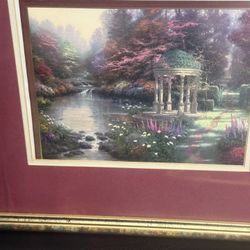 Framed 1999 “Accent Print” by Thomas Kinkade w/ Certificate of Authenticity 
