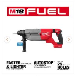 Milwaukee
M18 FUEL ONE-KEY 18V Lithium-Ion Brushless Cordless 1-1/4 in. SDS-Plus D-Handle Rotary Hammer (Tool-Only)