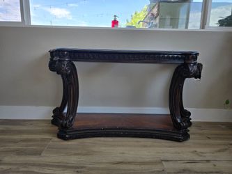 Dark wood console table