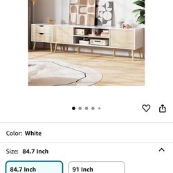 TV Stand for TVs up to 90 Inch, Entertainment Center for 80 90 95 inch TV Console Table with 2 Storage Cabinets & 2 Drawers for Living Room Bedroom