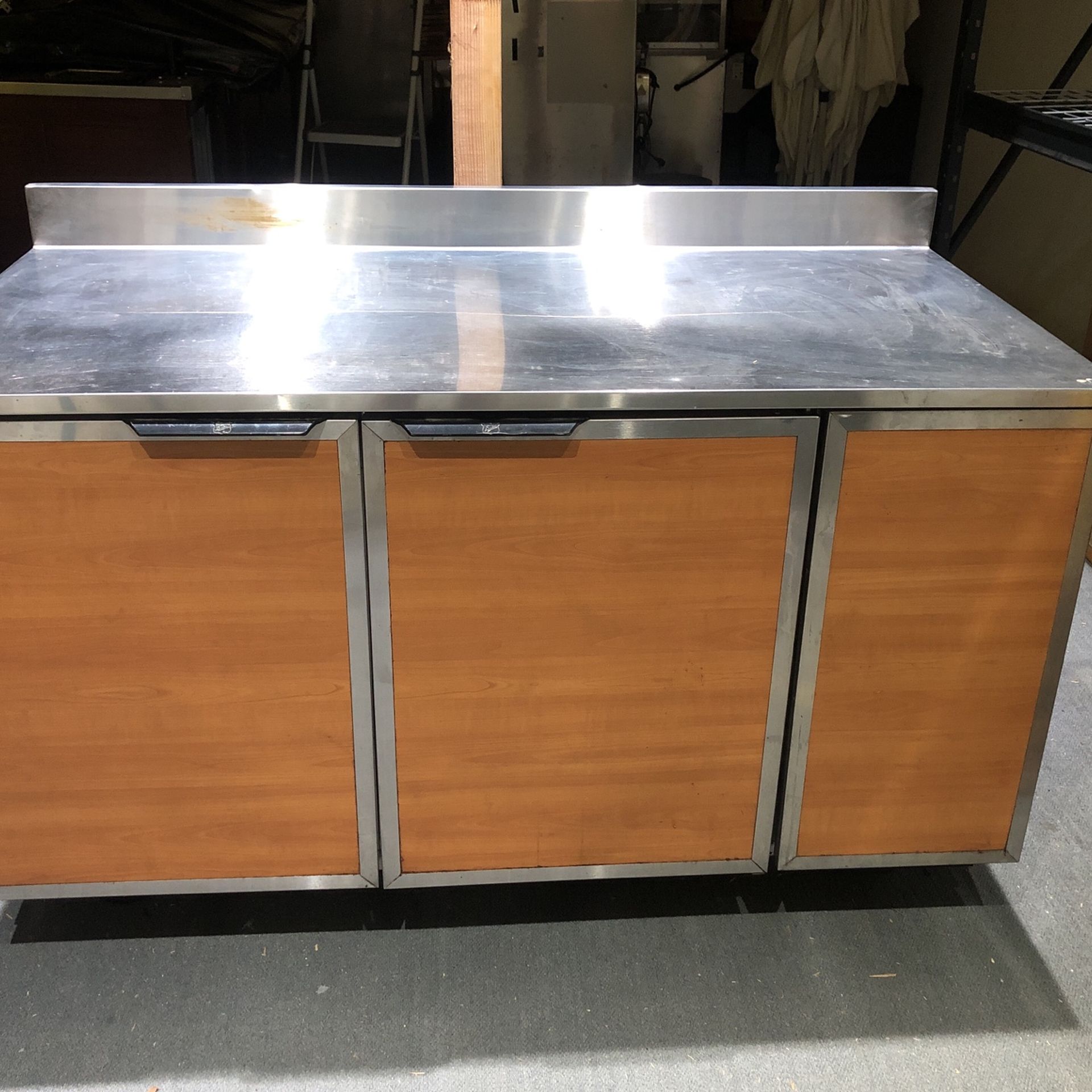 Refrigerator with Stainless Work Surface