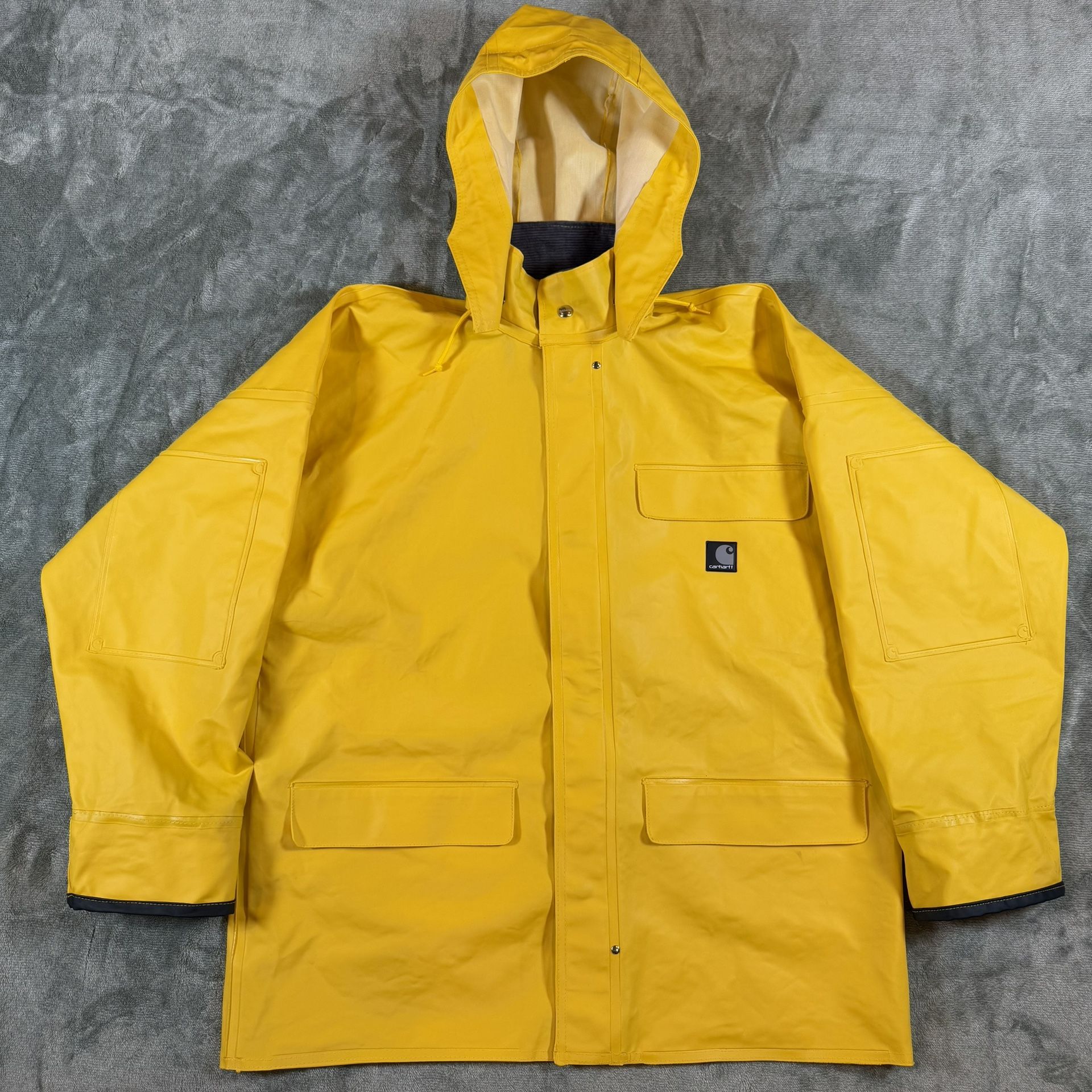 Retro Y2K 2009 Carhartt Surrey PVC C64YLW Waterproof Rain Jacket