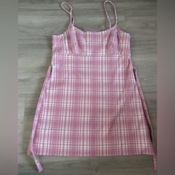 Brandy Melville John Galt Pink Plaid Mini Dress (XS/S)