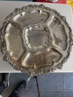 VINTAGE LARGE CENTER TABLE REVOLVING TRAY