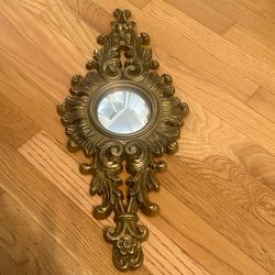 Vintage Mid Century Hanging Wall Mirror — (convex dome) — Hollywood Regency — 18"