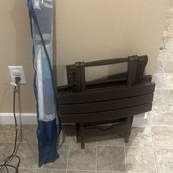 Beach, Umbrella, And Side Table 