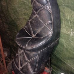 King And Queen Leather Gold Wing Seat