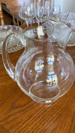 Clear Glass Water Pitcher