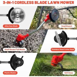 HanQi Electric Weed Trimmer 24V cordless Weed trimmer, 2 batteries and 3 blades