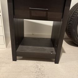 Modern Espresso Wood Nightstand 