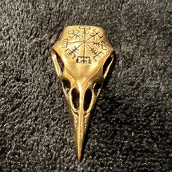 Golden Bird Skull Pendant 