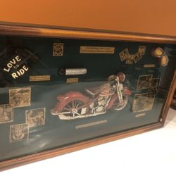 Vintage Motorcycle Shadow Box