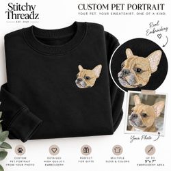 Custom Pet Portrait Embroidered Sweatshirt