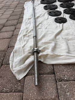Standard Threaded Barbell Bar with Weight Plates