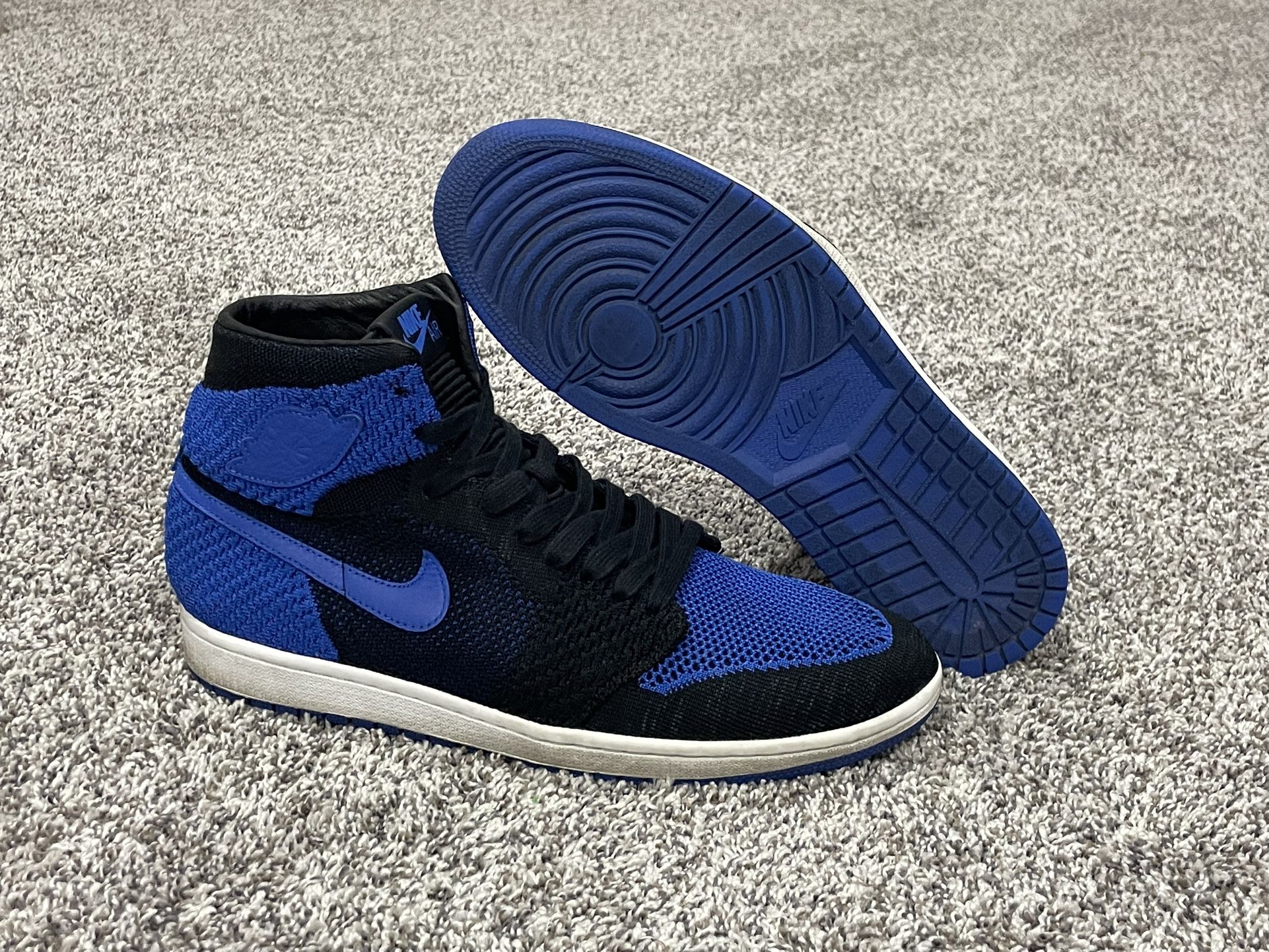 Men’s AIR JORDAN ‘1 Retro High’ Royal Blue Flyknit Sneakers Size US 11.5 