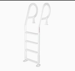 Heavy Duty Deck Entry Ladder Anti Slip Plastic Step Pool Ladder for Adjustable 48-54 Inch above Ground or In Ground Swimming Pools