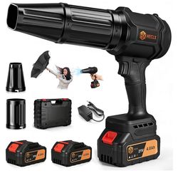 Leaf Blower Cordless, Snow Blower Cordless with Battery and Charger, Car Dryer Air Blower, Handheld Leafs Blower Dryer Air Blowers for Patio Cleaning,