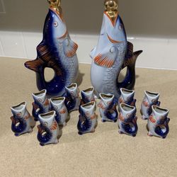 Ceramic fish decor set