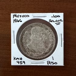 1966 Mexican Peso coin