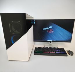 ASUS 8-Core Gaming PC / Windows 11 / SSD / WiFi / USB C / 27” monitor / RGB keyboard & mice