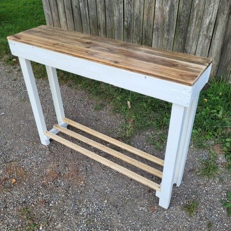 Modern Farmhouse Rustic Primitive Wooden Console Table Sofa Table