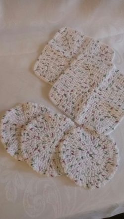 Dishcloths, handcrafted, made with cotton yarns, new, $1.00 each.