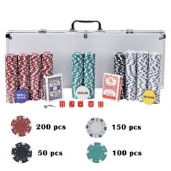 Gambling Casino Size Chip Dice Gamble Poker Game Set with Carry Case (Set of 500/1000) 
