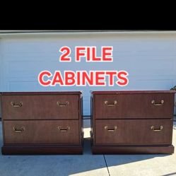 2 File Cabinets commercial/executive Double Wide / locking key / cherry wood