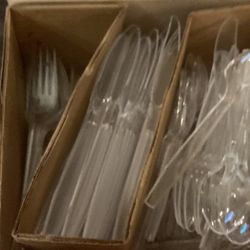 Silverware, plastic clear