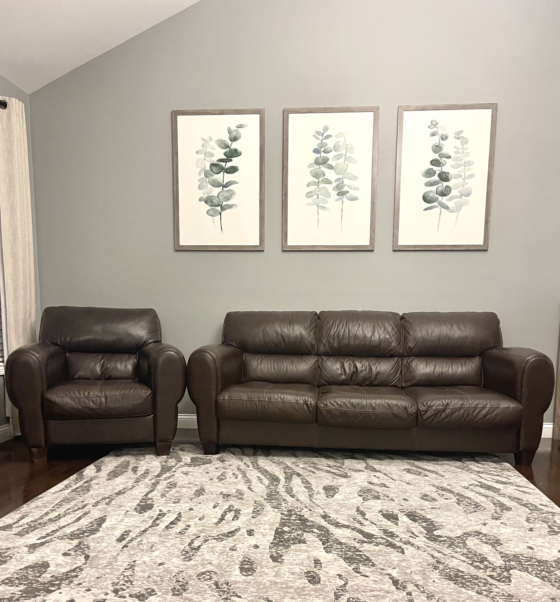 Leather Sofa And Chair 
