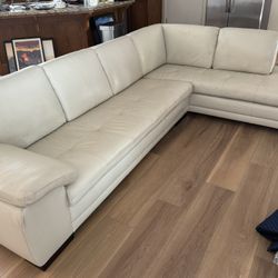 Cream Leather Couch
