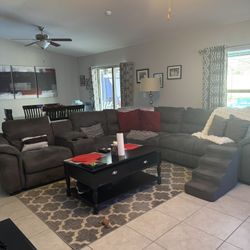 Sectional Couch With 3 Recliners Built In 