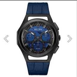 Bulova Curv Men's Black ION Plated Stainless Chronograph Quartz Watch 98A232