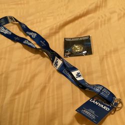 DODGERS WORLD SERIES CHAMPIONS LANYARD AND COIN