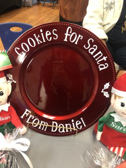 Cookies for santa Christmas plate custom