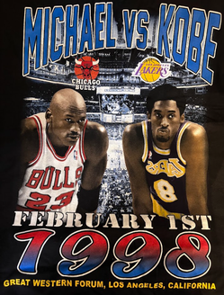Jordan vs. Kobe 1998 Great Western Forum Graphic T-Shirt | Size XL | Retro NBA Legend Tee