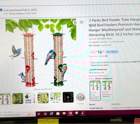 MIXXIDEA Tube Bird Feeders 2-Pack Red & Green