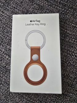 Leather Air Tag Key Ring