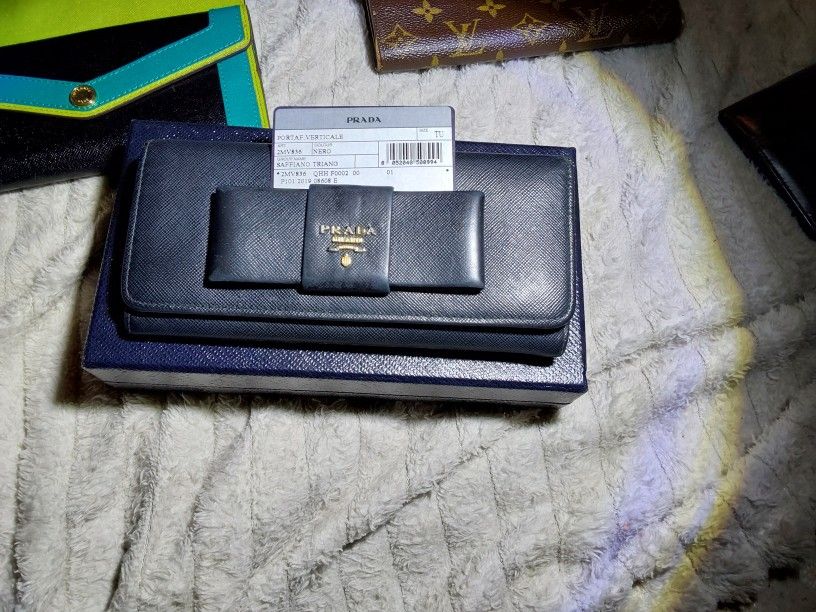 Prada Saffiano Bowtie Long Wallet