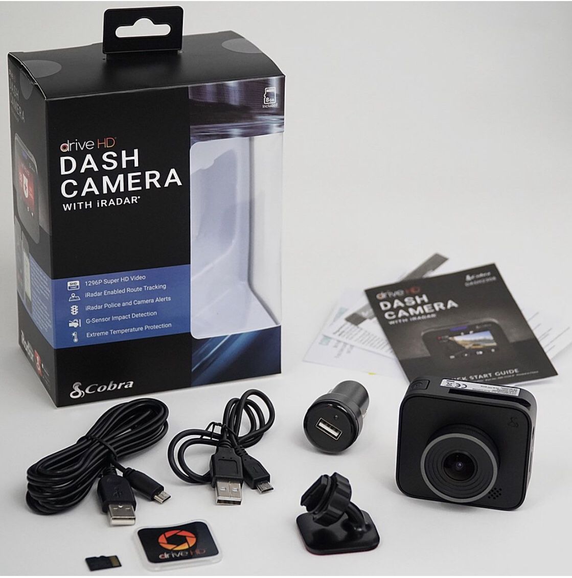 Cobra - Drive HD Dash Cam with iRadar - Black