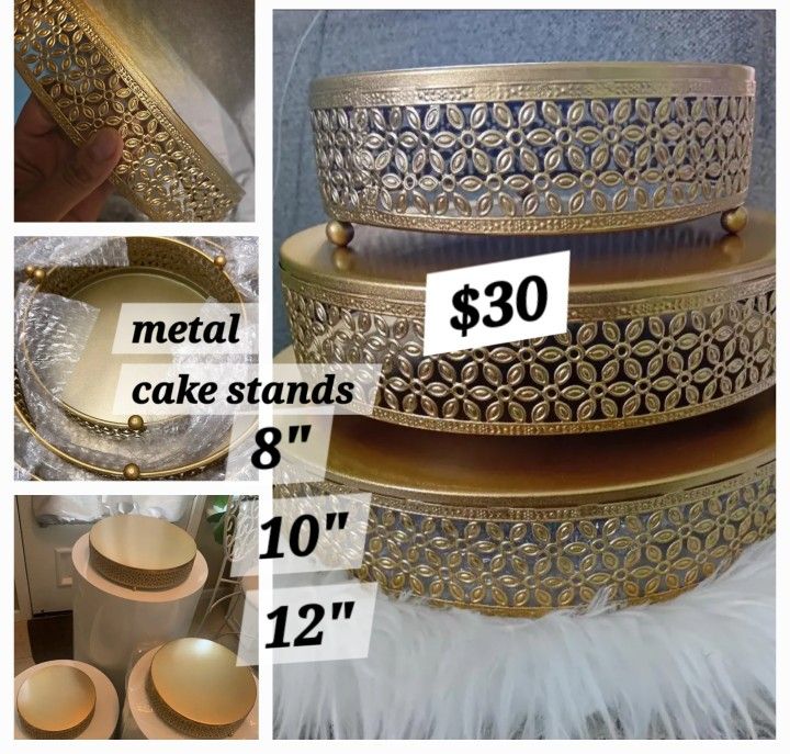 3pk Metal Stands, Dessert Display, Cake, Fruit, Party Table Set Up, See All Images